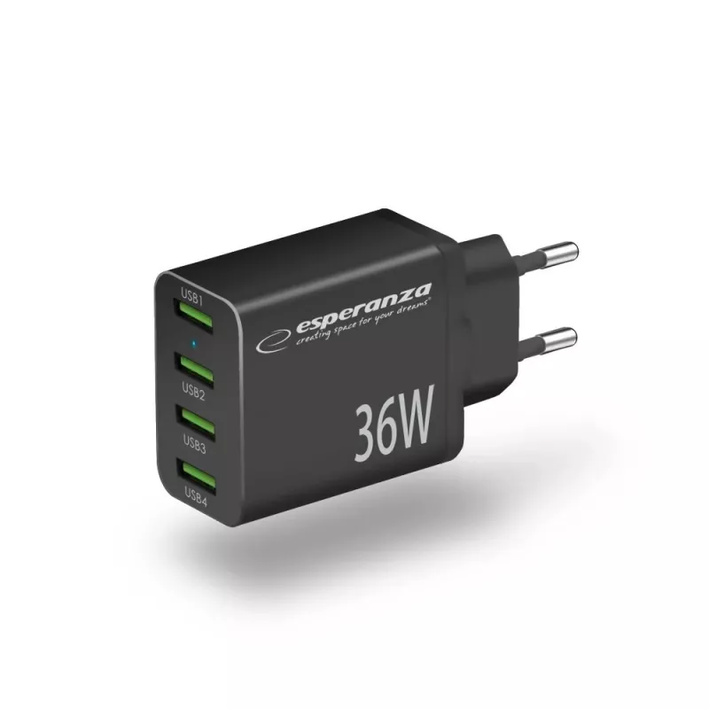 Caricabatterie da parete Esperanza EZC107K 36W nero