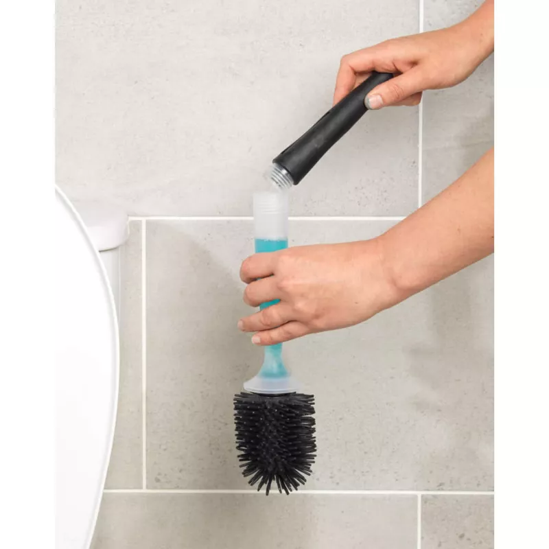 Spazzola per WC Beldray LA033996UFFEU7 Antibac Grigio, spazzola antibatterica per la pulizia del WC