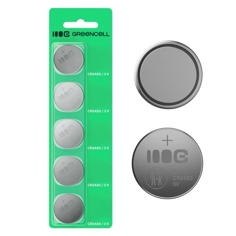 Batteria a bottone Green Cell CR2430 3V — confezione da 5