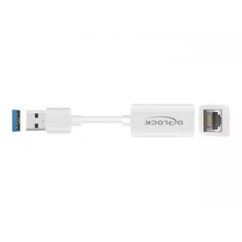 DeLOCK 65905 adattatore di rete da USB Type-A a Gigabit LAN, bianco