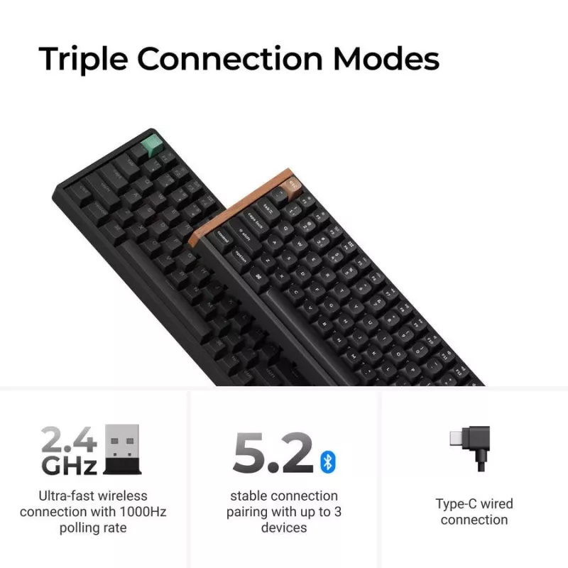 Tastiera meccanica Keychron K4 HE con switch magnetici Gateron Double-Rail Nebula, wireless, nero, layout US