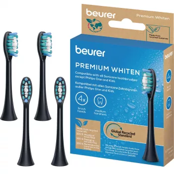 Beurer Premium Whiten 10531 Testine di ricambio per spazzolini sonici, confezione da 4