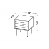 Comodino, 2 pz. CORTINA 45x40x51 nero/noce