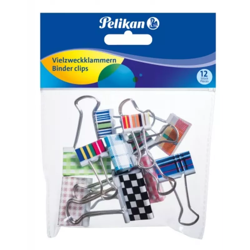 Clip per documenti Pelikan 700306 metallo colori assortiti 12 pezzi