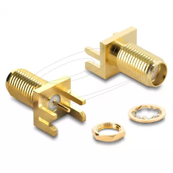 Adattatore DELOCK cambia-sesso SMA 67412, SMA su SMA, dorato