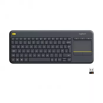 Logitech Wireless Touch Keyboard K400 Plus - tastiera - wireless - 2.4 GHz - svizzera - nero