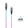 Cavo di ricarica USB-C su USB-C FIXED FIXDLED-CC-RA con supporto PD e lunghezza fissa, LED arcobaleno integrato