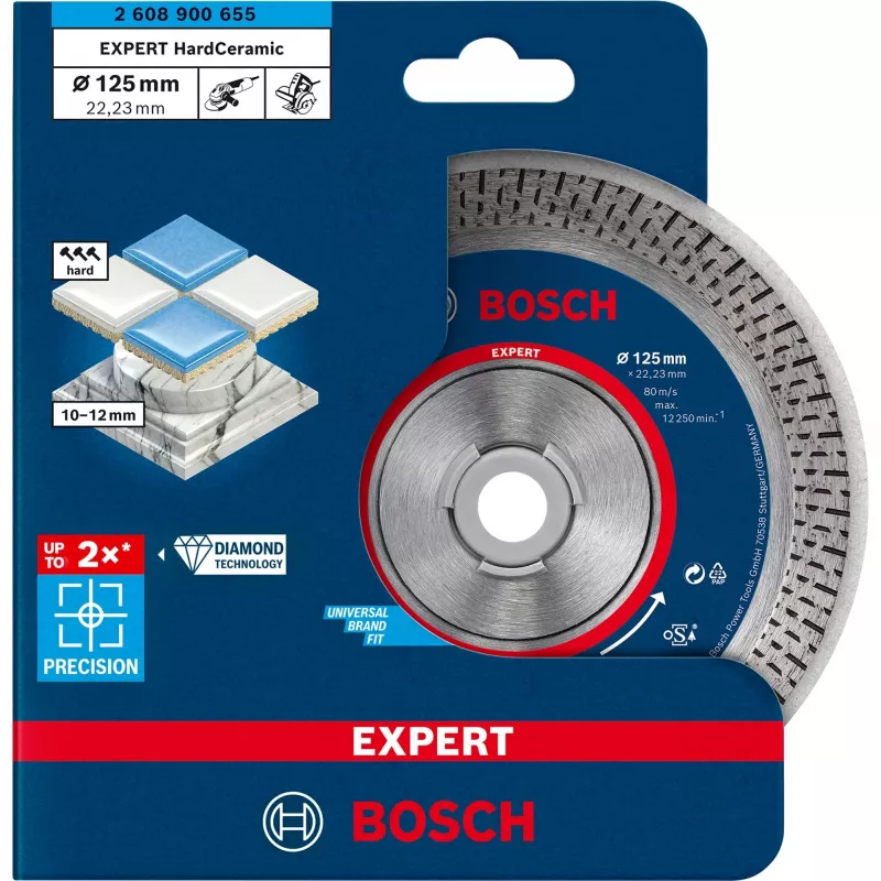 Bosch EXPERT HardCeramic 2608900655 disco da taglio diamantato, 125 x 22,23 x 1,4 mm