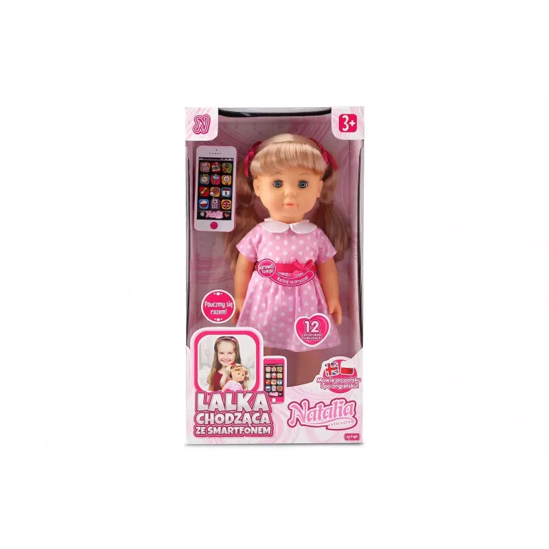 Bambola Artyk Natalia cammina con smartphone 41 cm – bambola camminante Artyk 41 cm con accessori