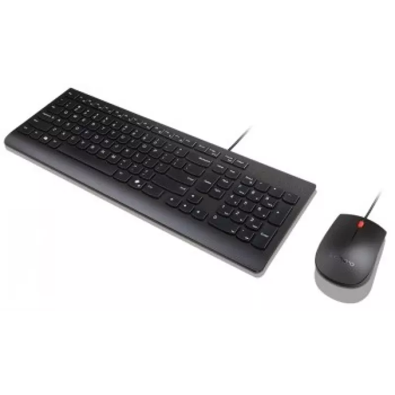 Set tastiera e mouse con filo Lenovo Essential 4X31R64445 — tastiera full-size con filo USB e mouse con filo USB
