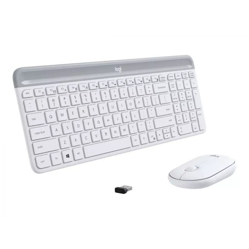 Logitech Slim Wireless Combo MK470 - set tastiera e mouse - wireless - 2,4 GHz - spagnolo - off-white (920-009199)