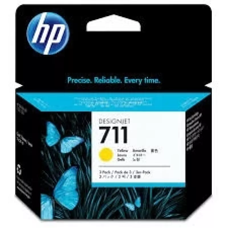HP 711 confezione da 3 (CZ136A) cartuccia per stampante, giallo (SPEC)