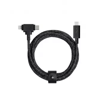 Cavo di ricarica e dati native union Belt cavo Duo Pro USB-C a USB-C e Lightning nero