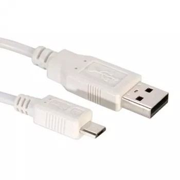 Value cavo USB USB 2.0 connettore maschio USB-A, connettore maschio USB Micro-B 3,00 m bianco schermato 11.99.8755
