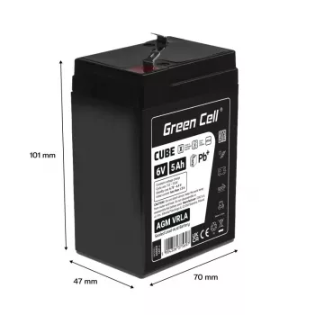 Batteria per UPS al piombo-acido sigillata Green Cell AGM6V5AH-J 6 V 5 Ah