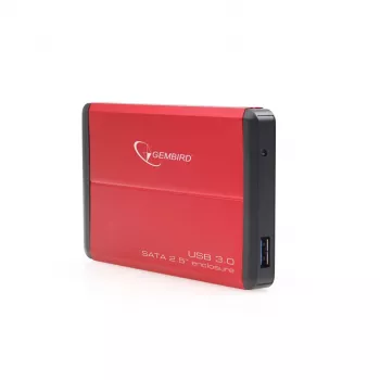 Gembird EE2-U3S-2-R - Disco rigido - SATA - 6,35 cm (2.5) - 3.0 - rosso - alluminio (EE2-U3S-2-R)