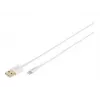 DIGITUS - Cavo Lightning - Lightning (M) a USB (M) - 1,0 m - doppio isolamento - bianco - stampato - per Apple iPad/iPhone/iPod (Lightning) (DB-600106-010-W)
