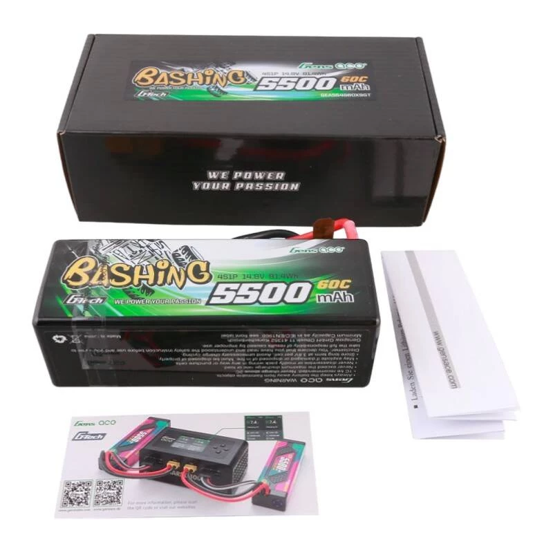 Batteria LiPo Gens ace G-Tech 5500mAh 4S1P 14.8V 60C HardCase per auto RC