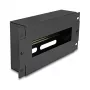 Delock 67320 Barra per interruttori automatici da 10" con copertura e guida DIN, 3U, metallo, nero