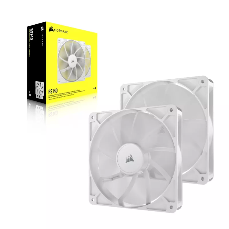 Corsair RS140 Dual Pack ventole per case, 140 mm, bianche, CO-9050195-WW