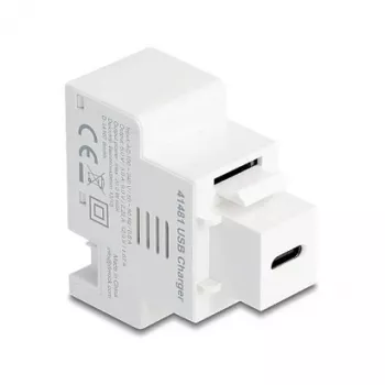 Modulo keystone DELOCK con porta di ricarica USB-C PD 20W, bianco