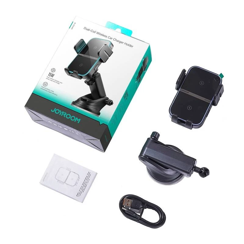 Joyroom JR-ZS246S supporto auto da cruscotto con caricatore wireless, nero