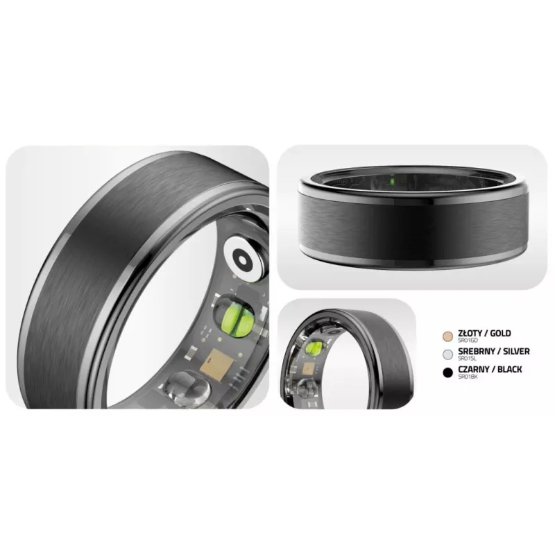 Anello smart Manta SR01BK-57 Black, frequenza cardiaca e ossigeno nel sangue, IP68