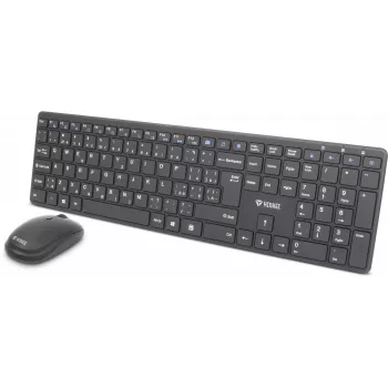 Set tastiera e mouse wireless YENKEE YKB 2008CS — 2,4 GHz USB, layout compatto