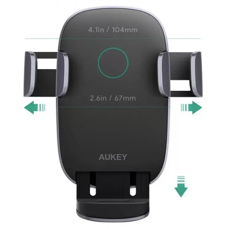 Supporto di ricarica wireless per auto Aukey HD-C52 — supporto auto compatibile Qi con angolo regolabile e ricarica wireless