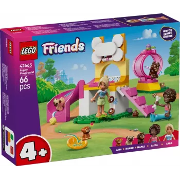 Giocattolo da costruzione LEGO Friends Parco giochi per cuccioli set 42665, 66 pezzi, 2 minifigure, età 4+