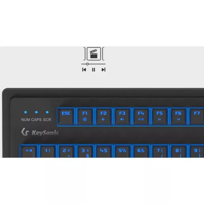 Tastiera meccanica full-size con filo KeySonic KSK-8202ELU-T (DE) — USB, layout tedesco, nero