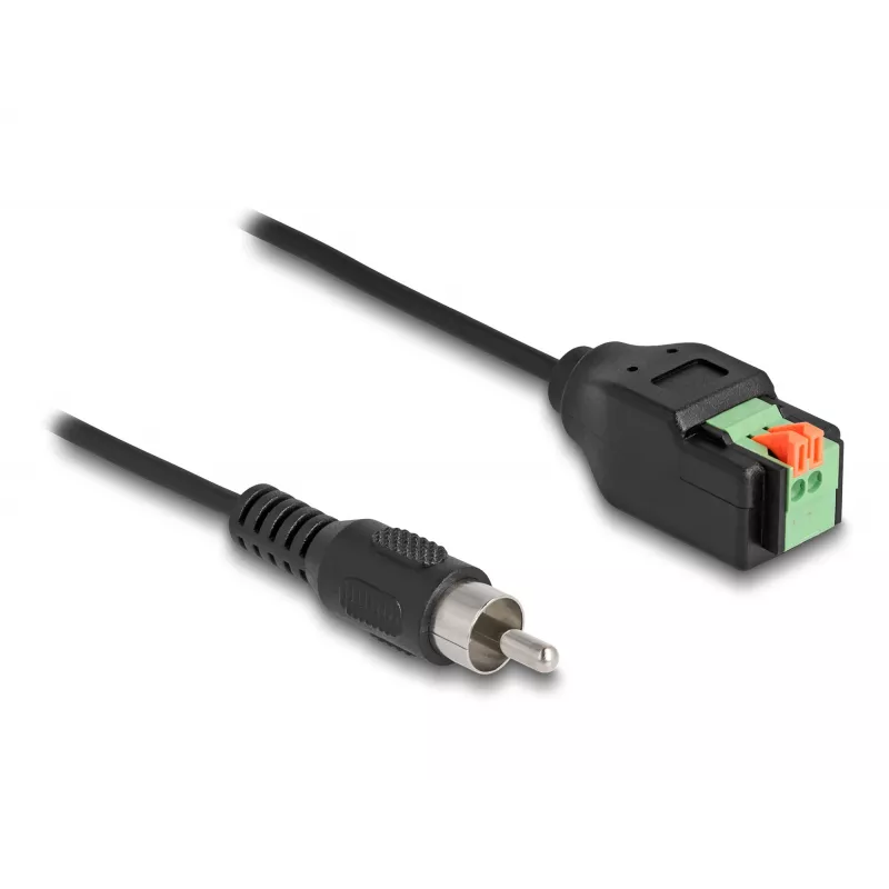 DeLOCK cavo adattatore da connettore RCA a morsettiera con pulsante 15 cm