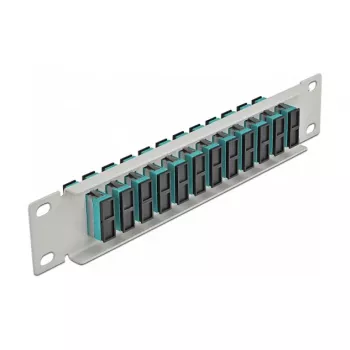 Patch panel fibra ottica DeLOCK 10 pollici 12 porte SC duplex acqua 1U grigio