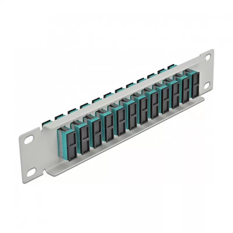 Patch panel fibra ottica DeLOCK 10 pollici 12 porte SC duplex acqua 1U grigio