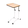 Tavolino da letto Mobilex BRAK design compatto con vano contenitore, piano rettangolare, 4 ruote con freno, altezza 61–87 cm, 540×410 mm