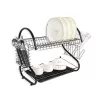 Scolapiatti Maestro MR-1025-38 nero, scolapiatti in metallo da appoggio, larghezza 38 cm, nero