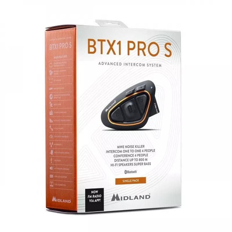 Interfono per moto Midland BTX1 PRO S-SINGLE
