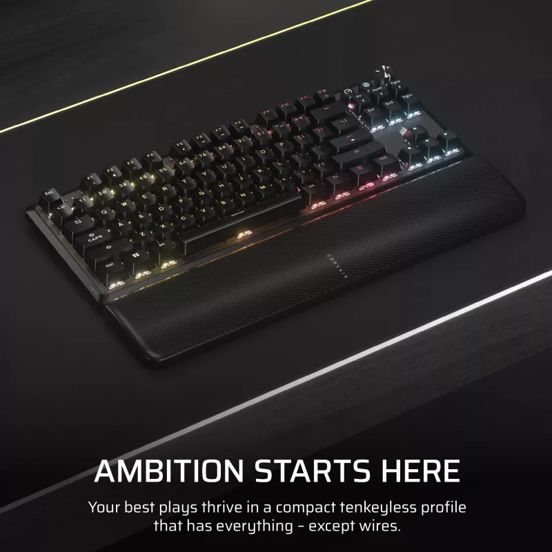 Corsair K70 CORE TKL tastiera Gaming USB + RF Wireless + Bluetooth QWERTZ tedesco nero