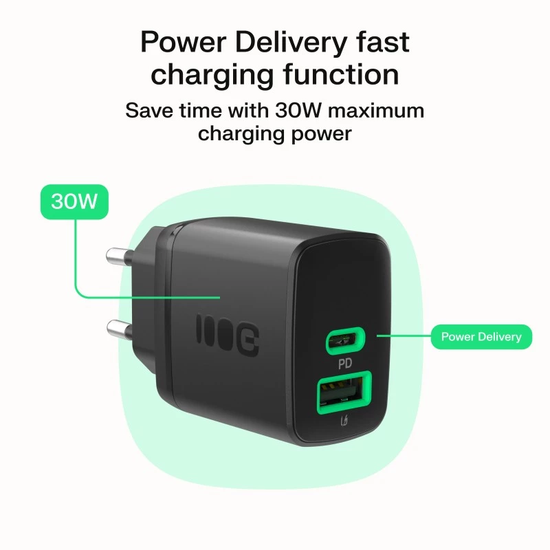 Caricabatterie Green Cell PowerSource Duo30 – 1× USB-A, 1× USB-C, 3A