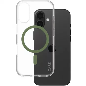 PanzerGlass CARE Urban Combat custodia trasparente con MagSafe verde iPhone 16