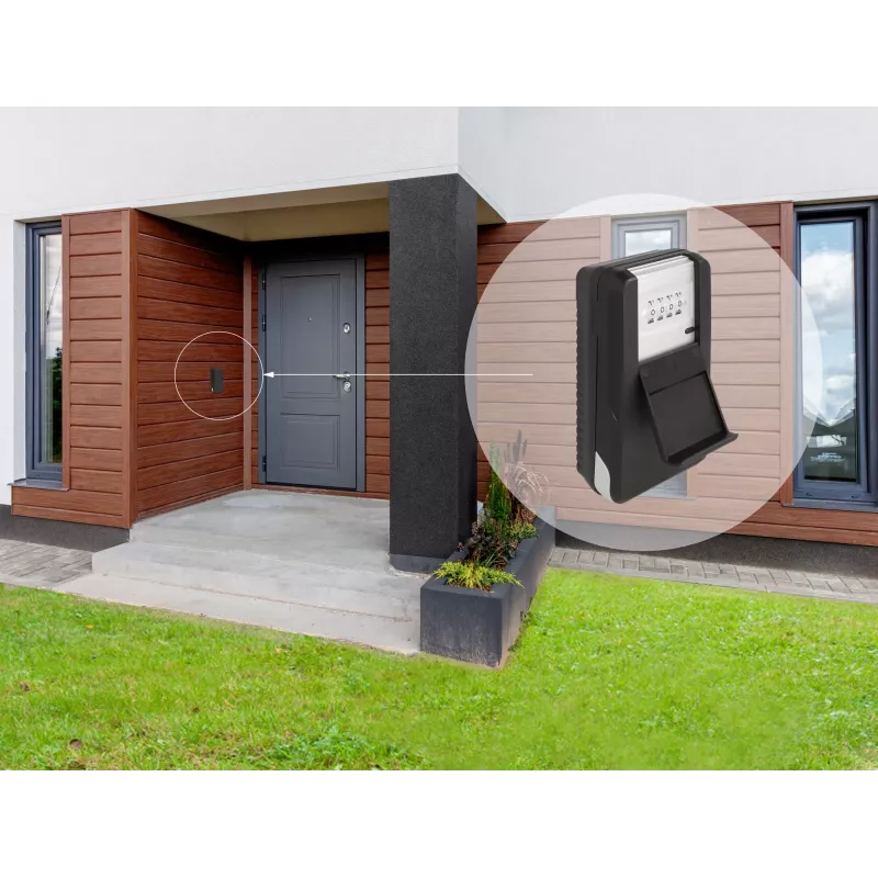 Portachiavi DELOCK 20932 organizzatore di chiavi in alluminio e plastica con combinazione, nero