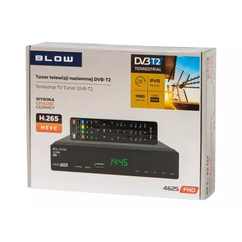 Sintonizzatore TV digitale BLOW 4625FHD DVB-T2 H.265 ricevitore terrestre, HDMI, USB, SCART, Ethernet, S/PDIF