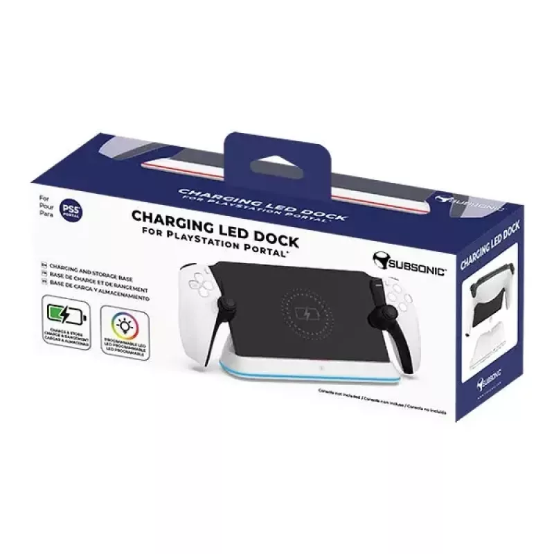 Sistema di ricarica Subsonic SA5708 per Playstation Portal con cavo nero bianco