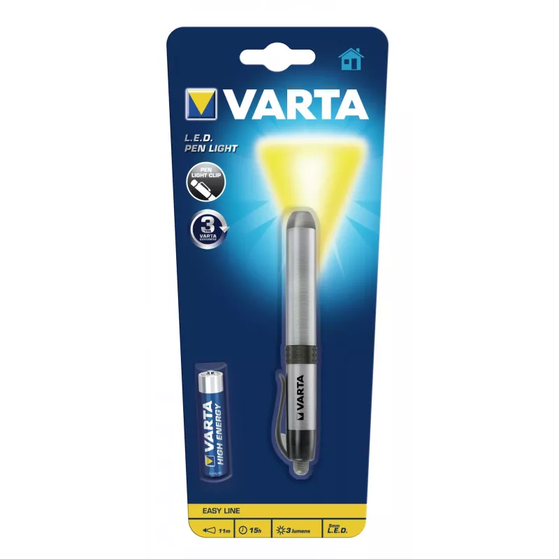 Varta -LEDPL - luce lampeggiante a pinza - argento - alluminio - LED - 1 lampada - 3 lm