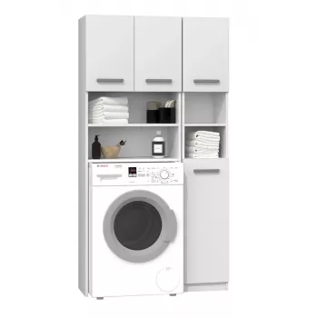 Mobiletto da bagno Top e shop ZESTAW MARPOL BIEL — freestanding, struttura bianca, 10 ripiani