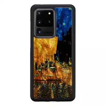Custodia per cellulare iKins per Samsung Galaxy S20 Ultra — nera, modello 'Cafe Terrace'