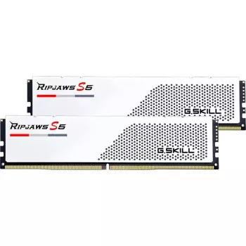DIMM 96 GB DDR5-6000 (2x 48 GB) Dual-Kit, memoria RAM bianco, F5-6000J3036F48GX2-RS5W, Ripjaws S5, INTEL XMP