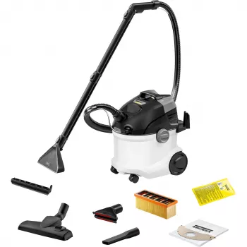 Aspirapolvere a scopa Kärcher SE 5 — secco e umido, 1000 W turbina, serbatoi 4 L acqua sporca/4 L acqua pulita, cavo 6 m