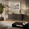 Cassettiera Cama Meble LUCCA 3D 165x40x80 cm, nera, struttura in truciolare