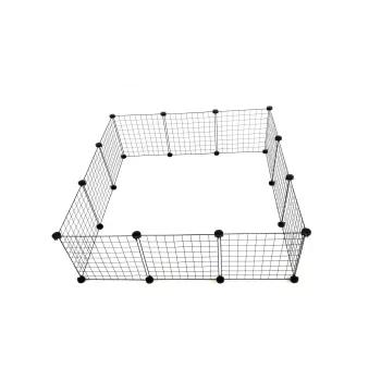 Recinto per cani C&C Modular 145×75×37 cm – box per animali da interno/esterno, costruzione modulare a pannelli, nero